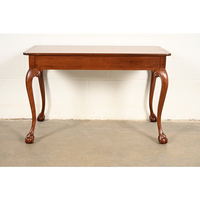 Baker Furniture Chippendale Carved Mahogany Writing Desk, Newly Refinished For Sale - Image 13 of 16