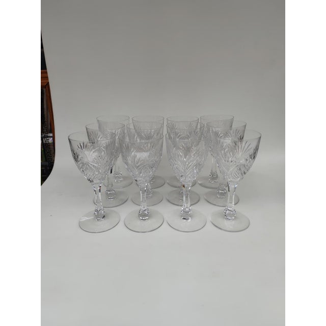 Large Crystal Glasses with Moselle Pattern from Saint Louis, 1930s, Set of 12 For Sale - Image 9 of 9