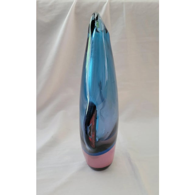 Flavio Poli 1970s Mid-Century Modern Sommerso Art Glass Penguin Vase Attrib. Flavio Poli For Sale - Image 4 of 9