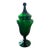 Vintage Green Empoli Glass Apothecary Jar Circus Tent Italian Italy 1960s For Sale