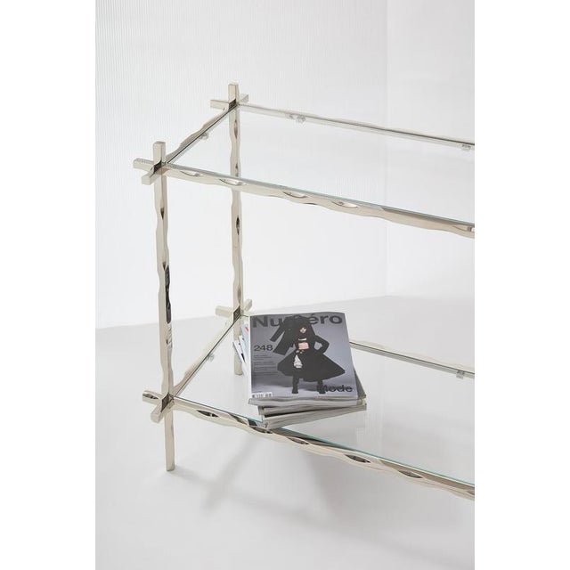 Metal Geometric Fluide Side Table by Jennifer Midoz For Sale - Image 7 of 10