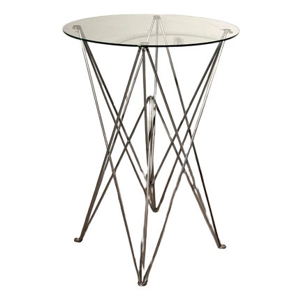 Folding Glass Side Table from Bjart For Sale