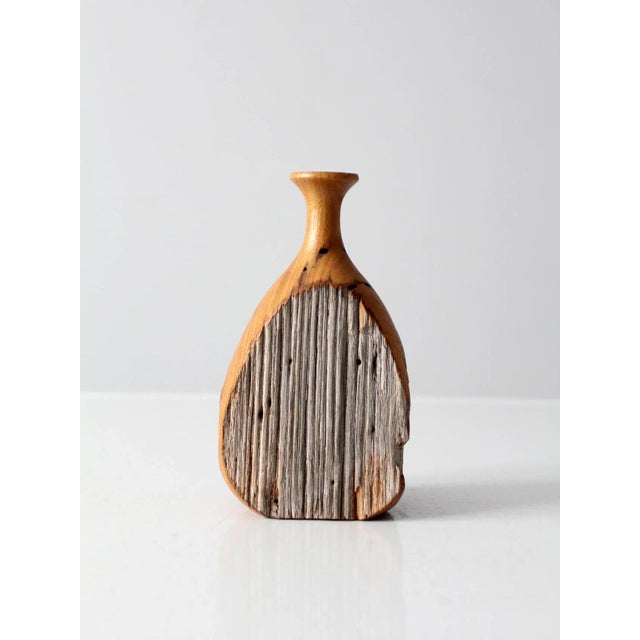 Mid Century Live Edge Vase For Sale - Image 4 of 13