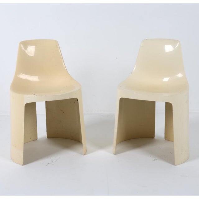 White 1960's Kay Leroy Ruggles for Directional Industries 'Umbo' Stacking Chairs- A Pair For Sale - Image 8 of 8