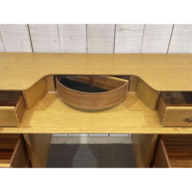 English Oak Desk, 1970s For Sale - Image 10 of 14
