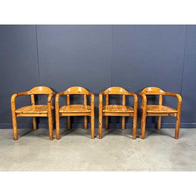 Pine Wood Dining Table and Chairs C.J. Rosengaarden, 1970s, Set of 5 For Sale - Image 6 of 13