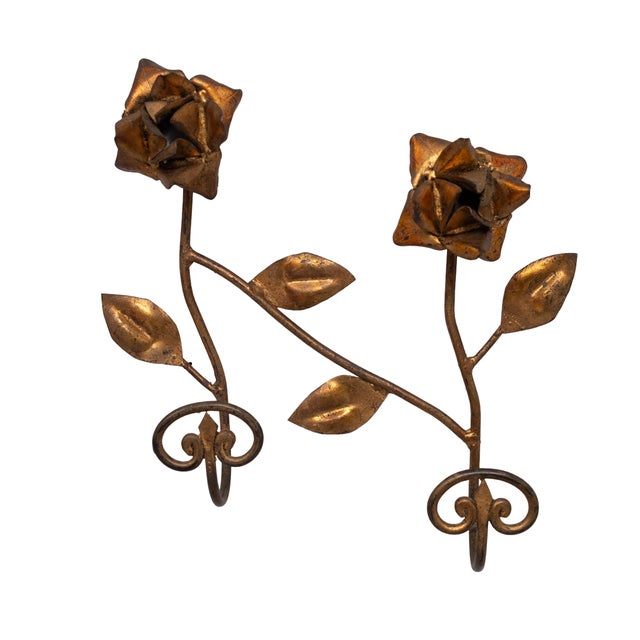 Metal Gilded Metal Wall Coat Racks, France, 1950s, Set of 2 For Sale - Image 7 of 13