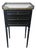 Late 19th Century Napoleon III Style French Night Stand in Black Lacquered Wood and Carrara Marble For Sale