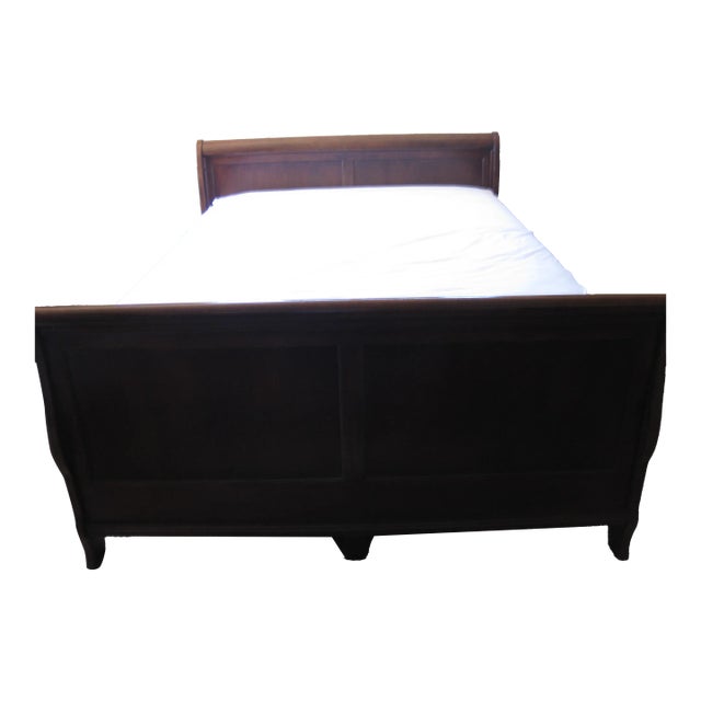 1950s Vintage Queen Sleigh Bed For Sale