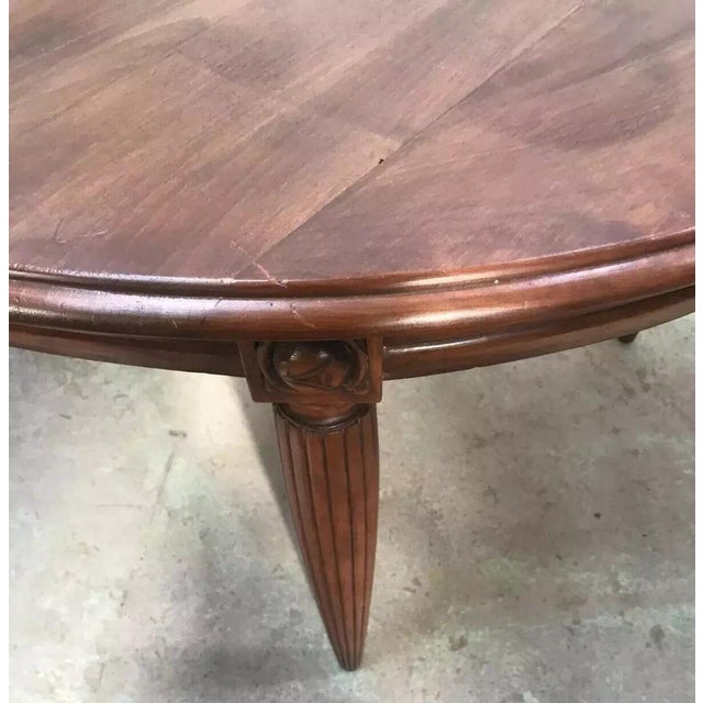 Art Deco Dining Room Set in Finely Carved Walnut, 20th Century, Set of 9 For Sale - Image 11 of 18