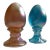 Vintage Fenton Iridescent Art Glass Eggs, Pair | Pink & Aqua Blue For Sale