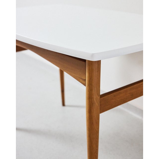 Mid-Century Coffee Table with White Top, 1970s, in Restored conditions. Designed 1970 to 1979 This piece is attributed to...