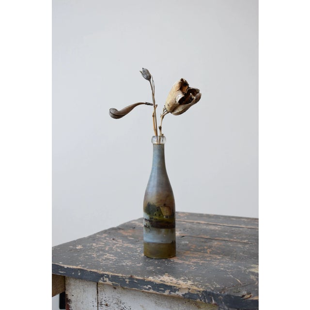 Antique Hand-Painted Scenic Countryside Cork Bottle, Circa Early 20th Century For Sale - Image 4 of 15