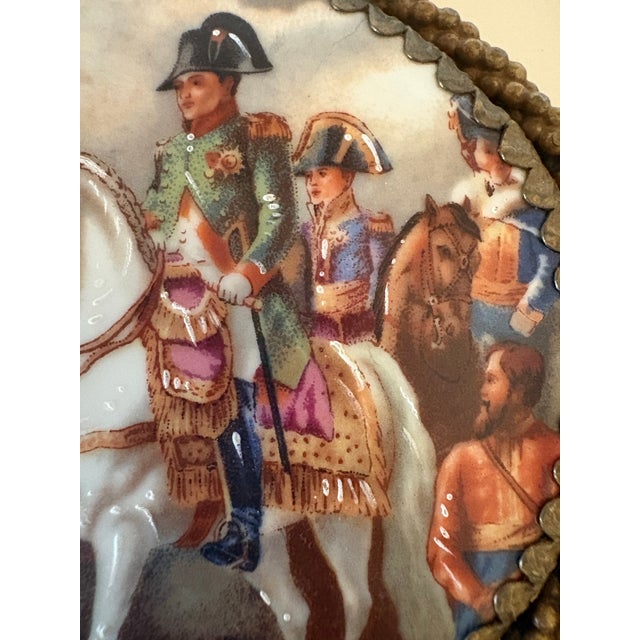 Antique Pair of Oval Porcelain Plaques Depicting Napoleon in Battle For Sale - Image 12 of 12