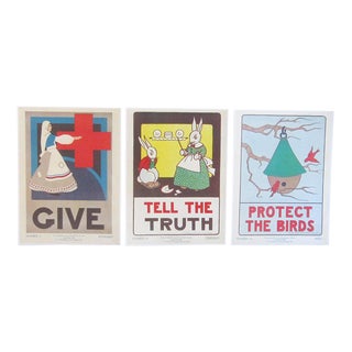 Grade School Citizenship Guide Prints - Set of 3 Unframed For Sale
