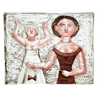 Il Gioco del Rocchetto - Original Lithograph by M. Campigli - 1952 1952 For Sale