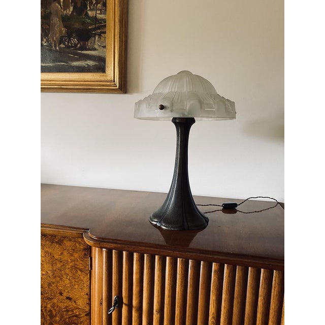 Art Deco Bronze Table Lamp, France, 1930s For Sale - Image 11 of 18