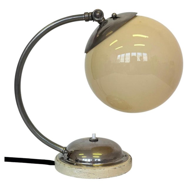 Vintage Bauhaus Adjustable Table Lamp in Chrome and Glass, 1930s For Sale - Image 9 of 9