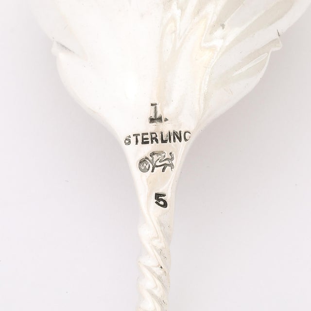 Silver Arts & Crafts Movement Sterling Serving Spoon Signed Whiting Manufacturing For Sale - Image 8 of 9