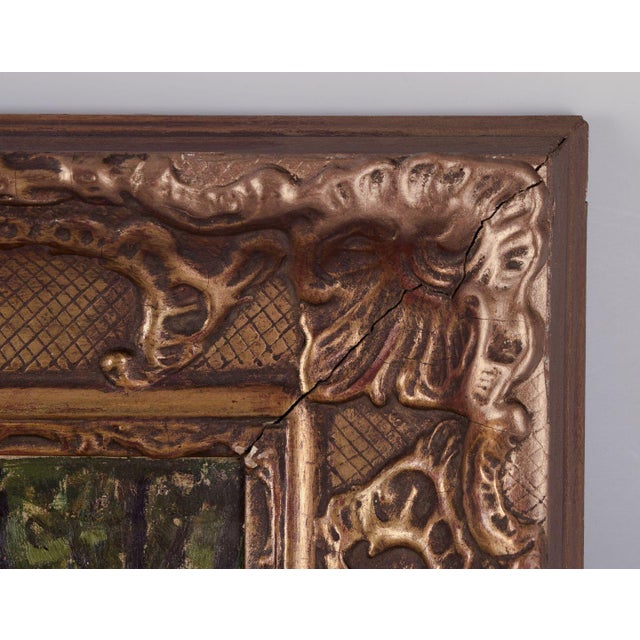 Carl Thiele, Forest Scene with a Lake, 1882, Oil on Canvas, Framed For Sale - Image 7 of 10