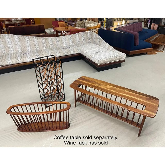 Giant Mid-Century Modern Arthur Umanoff Spindle Walnut Magazine Rack For Sale - Image 6 of 9