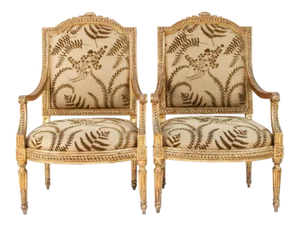 18th C Italian Giltwood Armchairs - a Pair