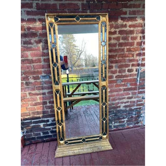 Italian Giltwood Wall Mirror, Hollywood Regency, Lattice Design, 1965 For Sale - Image 10 of 15