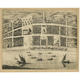 Philip Baldaeus, Birds-Eye Plan of Tutecoryn, 1672, Paper For Sale