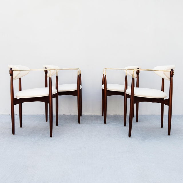 Restored “Viscount” Chairs by Dan Johnson for Selig, Denmark 1950s - Set of 4 For Sale In Los Angeles - Image 6 of 18