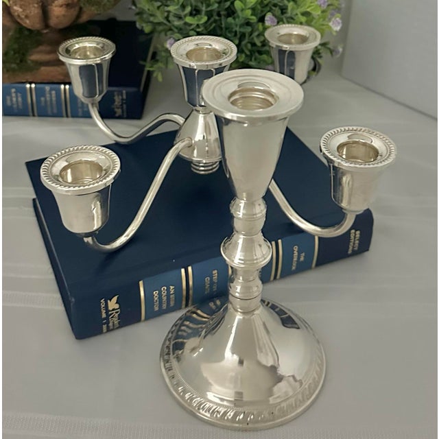 Sterling Silver Candelabra Mid 20th Century Duchin Creations Candle Holder For Sale In Phoenix - Image 6 of 10
