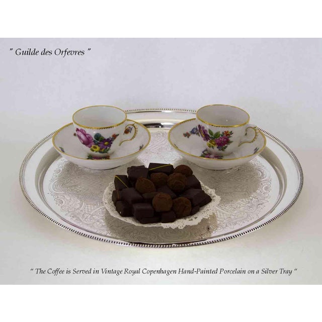 Ref. # IF 5127 Description : Salver Round, Beaded Border, Embossed . Pattern : Embossed - Size : 14 in. Electro Plated on...