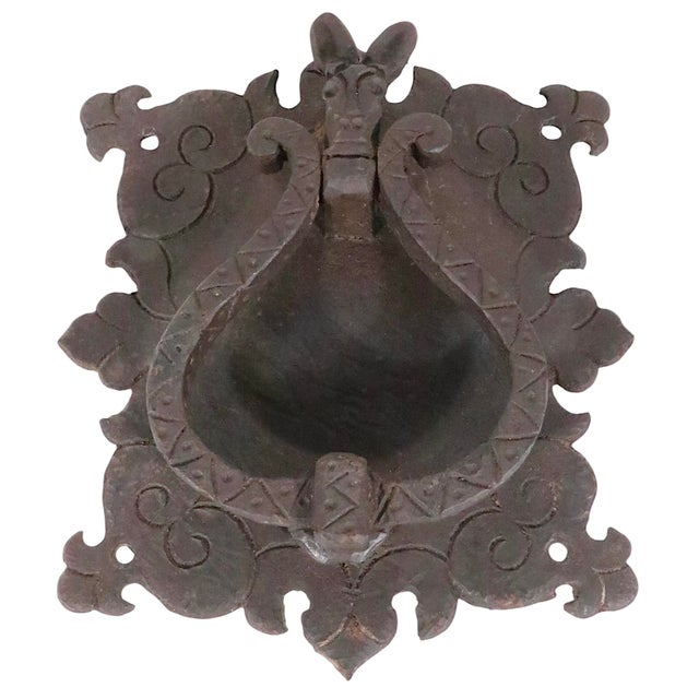 19th Century Hand Forged Gothic Door Knocker C 19th C. For Sale - Image 5 of 10