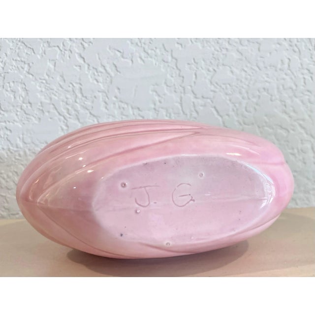 Circa 1970 Art Deco-Inspired Pink Porcelain Sleeping Swan Cachepot / Planter For Sale - Image 10 of 13