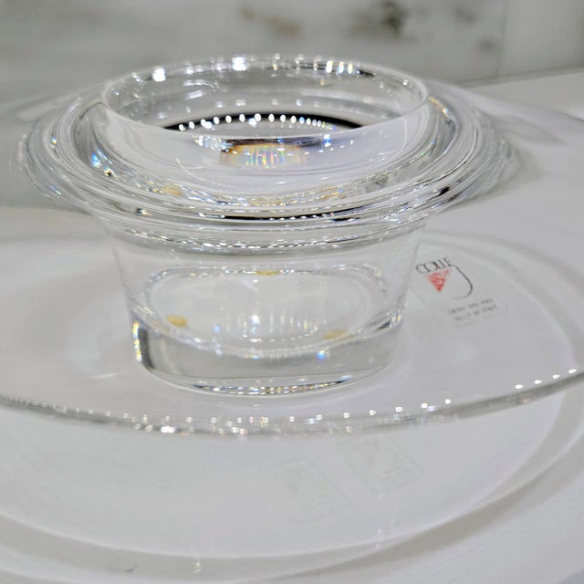 Colle Cristalleria Colle Italian 24% Lead Crystal Low Disc Decorative Bowl For Sale - Image 4 of 8