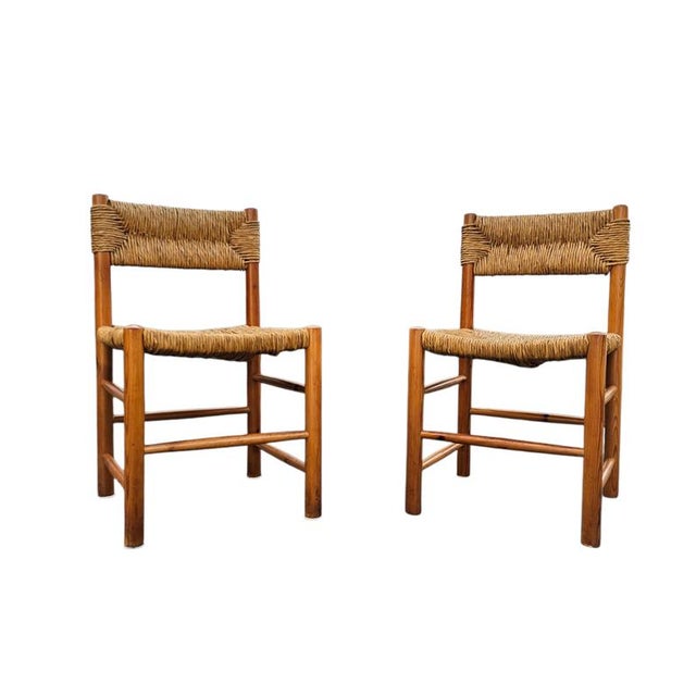 Vintage French Pine Dining Chairs, 1950s, Set of 2 For Sale - Image 4 of 18