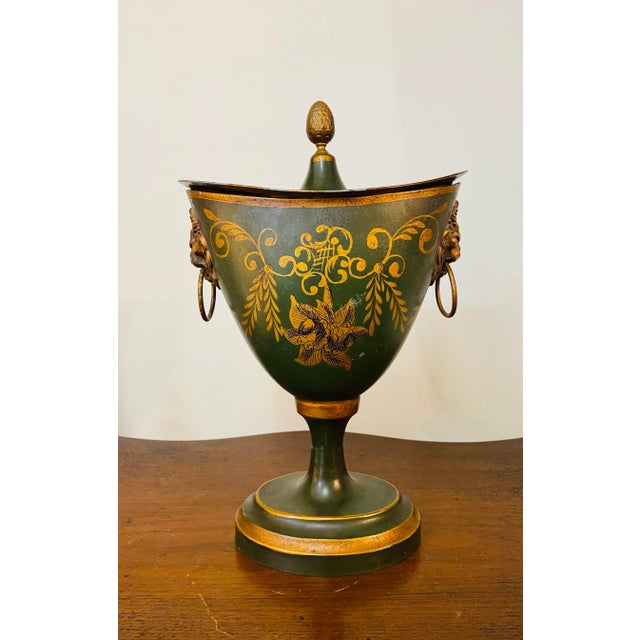 1900 - 1909 Antique French Tole Urn For Sale - Image 5 of 9