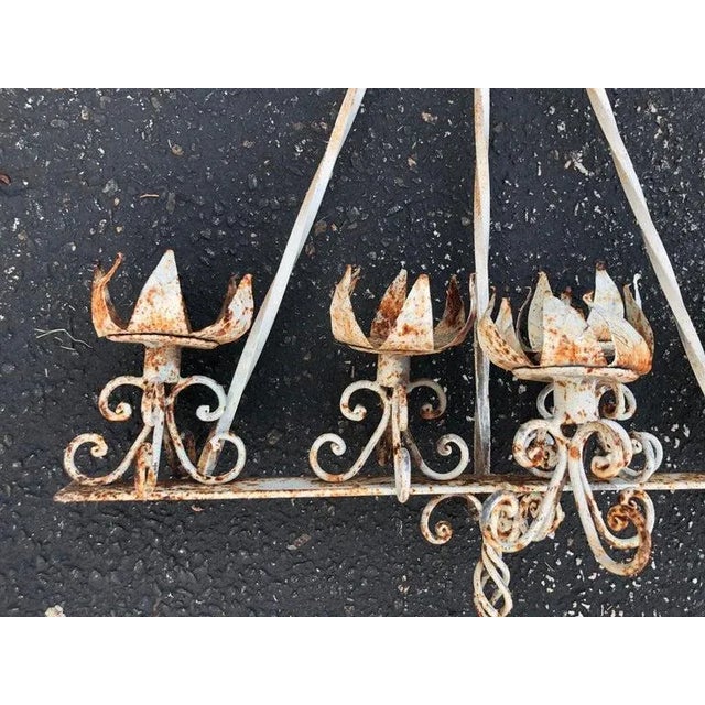 Metal Medieval Style Iron Wall Torchiere For Sale - Image 7 of 13