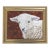 Lamb Sheep Portrait Impressionism Traditional English White Beige Burnt Orange Original Oil Painting Cleo Plowden For Sale