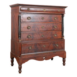 Early 19th Century Danish Pine Large Chest of Five Drawers With Original Painted Finish For Sale