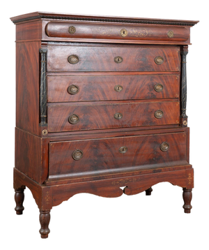 Early 19th Century Danish Pine Large Chest of Five Drawers With Original Painted Finish