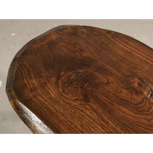 Mid-Century Modern Gouge-cut Wooden Coffee Table, France, 1950s For Sale - Image 3 of 18