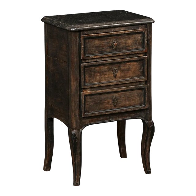 19th Century French Marble Top End Chest For Sale