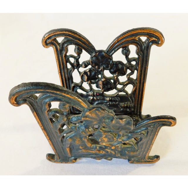 Vintage Mid Century Figural Nude Woman Cast Metal Napkin or Letter Holder For Sale In West Palm - Image 6 of 12