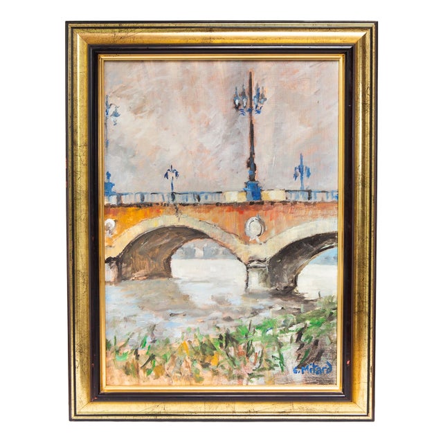 Christian Mitard, Landscape of Bordeaux, 1980s, Oil Painting on Canvas, Framed For Sale