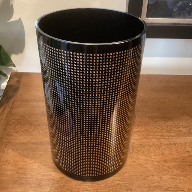 Koz Susani for Egizia Black & Gold Dot Glass Vase For Sale - Image 9 of 9