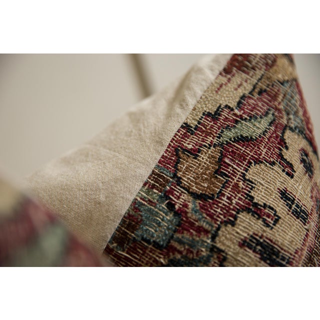 Contemporary Vintage Meshed Rug Fragment Pillow For Sale - Image 3 of 11
