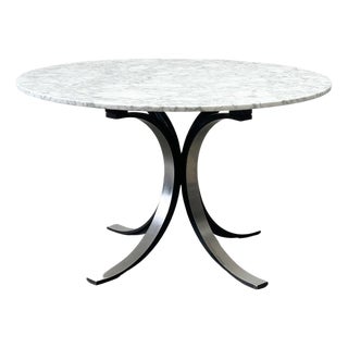 Vintage Round Model T69 Dining Table in Marble attributed to Osvaldo Borsani for Tecno, 1970s For Sale