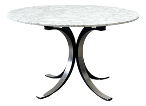 Vintage Round Model T69 Dining Table in Marble attributed to Osvaldo Borsani for Tecno, 1970s