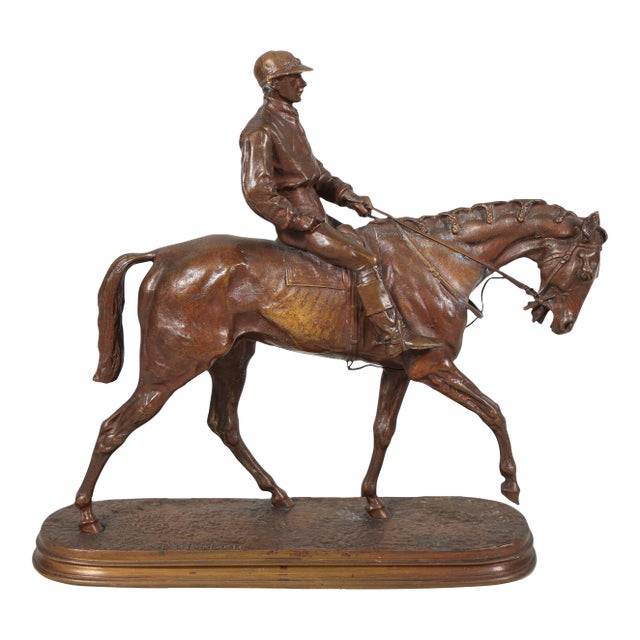 19th Century Antique Pierre Jules Mêne French Bronze Equestrian Race Horse Sculpture For Sale