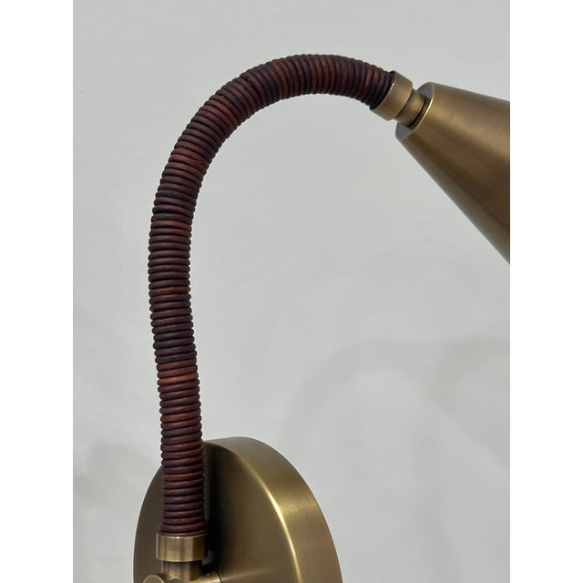 Contemporary Leather Meander Wall Sconce For Sale - Image 3 of 5